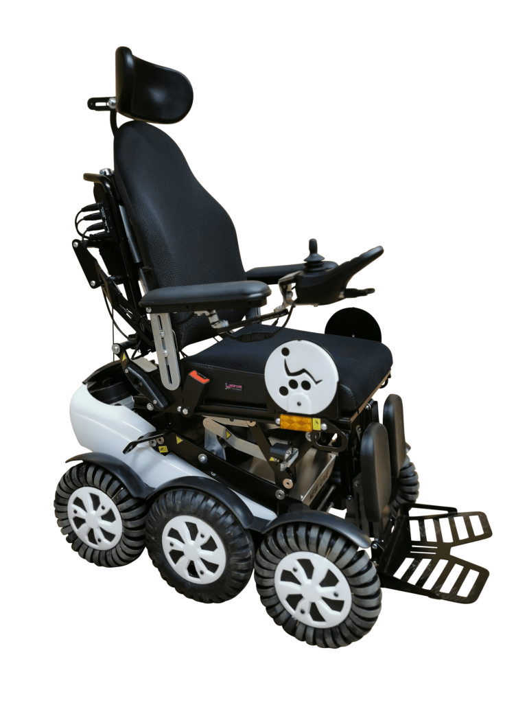 Fauteuil roulant électrique noir 6G par Ezee Fold en aluminium avec roues  arrière de 10 po CH4096